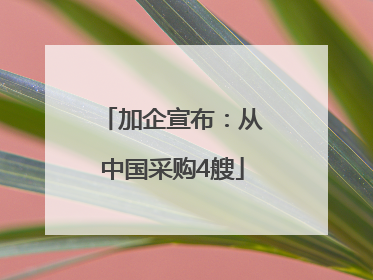 加企宣布：从中国采购4艘