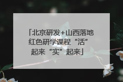 北京研发+山西落地 红色研学课程“活”起来“实”起来
