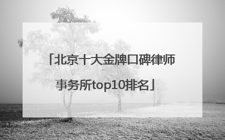 北京十大金牌口碑律师事务所top10排名