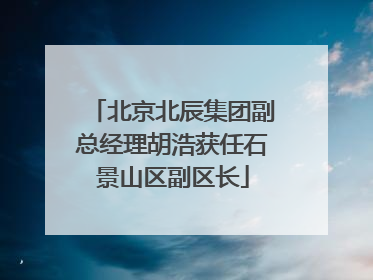 北京北辰集团副总经理胡浩获任石景山区副区长