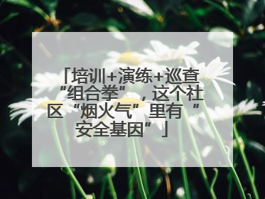 培训+演练+巡查“组合拳”，这个社区“烟火气”里有“安全基因”