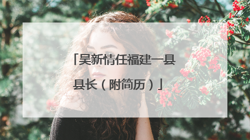 吴新情任福建一县县长（附简历）