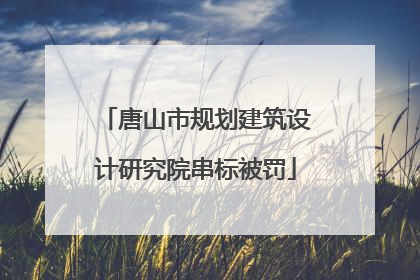 唐山市规划建筑设计研究院串标被罚