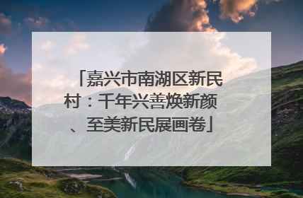 嘉兴市南湖区新民村：千年兴善焕新颜、至美新民展画卷