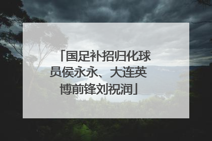 国足补招归化球员侯永永、大连英博前锋刘祝润