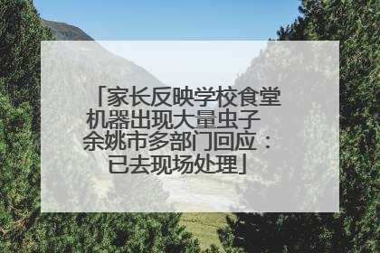 家长反映学校食堂机器出现大量虫子 余姚市多部门回应：已去现场处理