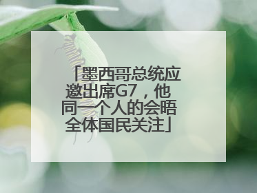 墨西哥总统应邀出席G7，他同一个人的会晤全体国民关注