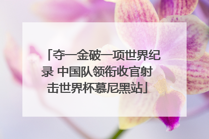 夺一金破一项世界纪录 中国队领衔收官射击世界杯慕尼黑站