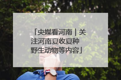 央媒看河南｜关注河南夏收夏种 野生动物等内容