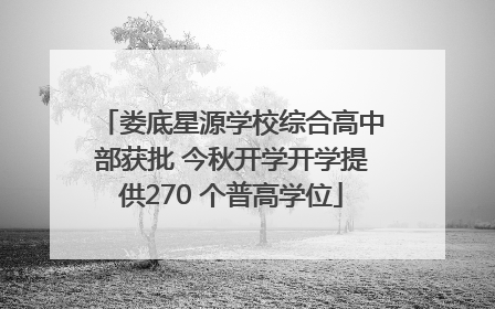 娄底星源学校综合高中部获批 今秋开学开学提供270 个普高学位