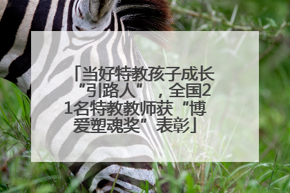当好特教孩子成长“引路人”，全国21名特教教师获“博爱塑魂奖”表彰