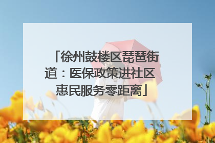 徐州鼓楼区琵琶街道：医保政策进社区 惠民服务零距离