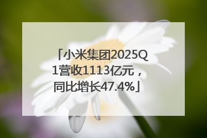 小米集团2025Q1营收1113亿元，同比增长47.4%