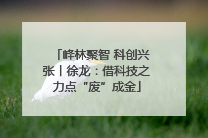 峰林聚智 科创兴张丨徐龙：借科技之力点“废”成金