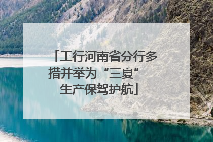 工行河南省分行多措并举为“三夏” 生产保驾护航