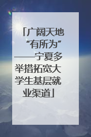 广阔天地“有所为”——宁夏多举措拓宽大学生基层就业渠道