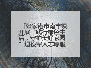 张家港市南丰镇开展“践行绿色生活，守护美好家园”退役军人志愿服务活动