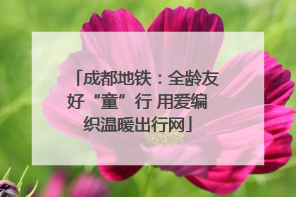 成都地铁：全龄友好“童”行 用爱编织温暖出行网