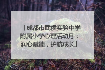 成都市武侯实验中学附属小学心理活动月：润心赋能，护航成长