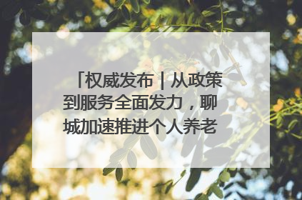 权威发布｜从政策到服务全面发力，聊城加速推进个人养老金制度落地