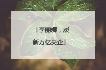 李丽娜，履新万亿央企