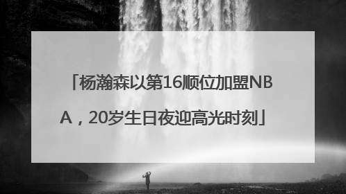 杨瀚森以第16顺位加盟NBA，20岁生日夜迎高光时刻
