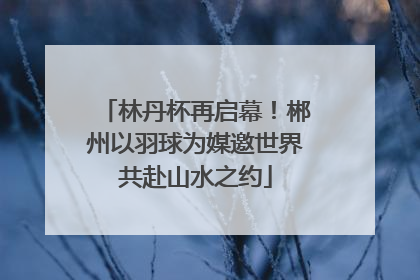 林丹杯再启幕！郴州以羽球为媒邀世界共赴山水之约