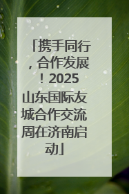 携手同行，合作发展！2025山东国际友城合作交流周在济南启动