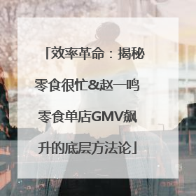 效率革命：揭秘零食很忙&赵一鸣零食单店GMV飙升的底层方法论