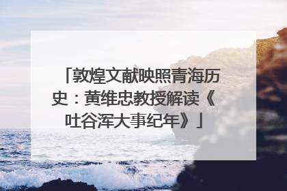 敦煌文献映照青海历史：黄维忠教授解读《吐谷浑大事纪年》