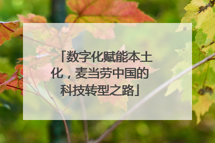 数字化赋能本土化，麦当劳中国的科技转型之路