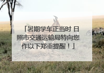 暑期学车正当时 日照市交通运输局特向您作以下郑重提醒！