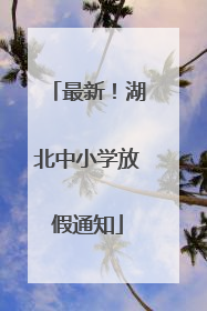 最新！湖北中小学放假通知