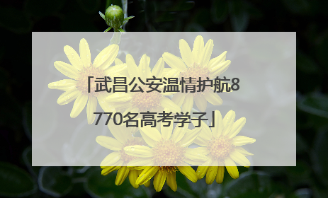 武昌公安温情护航8770名高考学子