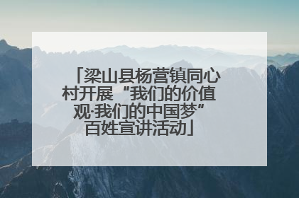 梁山县杨营镇同心村开展“我们的价值观·我们的中国梦”百姓宣讲活动