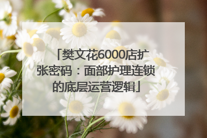樊文花6000店扩张密码：面部护理连锁的底层运营逻辑