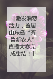 激发消费活力，首届山东省“齐鲁新农人”直播大赛完成集结！