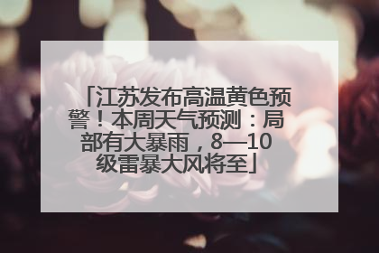江苏发布高温黄色预警！本周天气预测：局部有大暴雨，8—10级雷暴大风将至