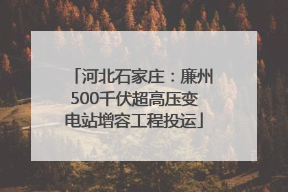 河北石家庄：廉州500千伏超高压变电站增容工程投运