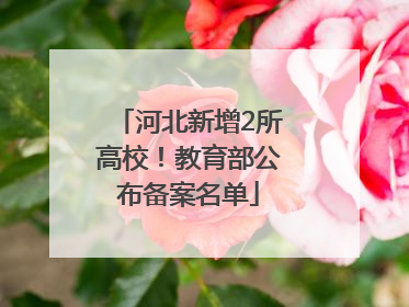 河北新增2所高校！教育部公布备案名单