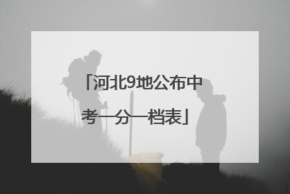 河北9地公布中考一分一档表