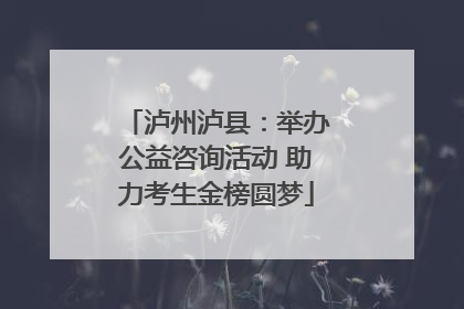 泸州泸县：举办公益咨询活动 助力考生金榜圆梦