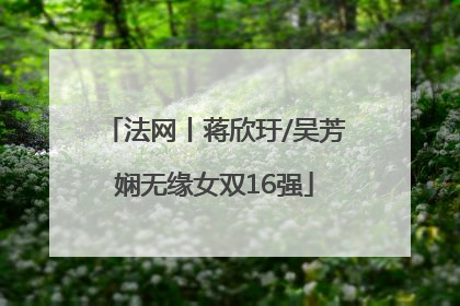 法网丨蒋欣玗/吴芳娴无缘女双16强