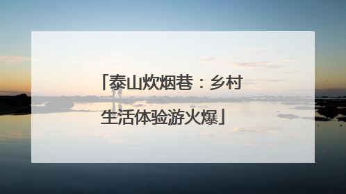 泰山炊烟巷：乡村生活体验游火爆