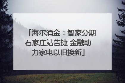 海尔消金：智家分期石家庄站告捷 金融助力家电以旧换新