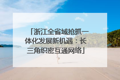 浙江全省域抢抓一体化发展新机遇：长三角织密互通网络