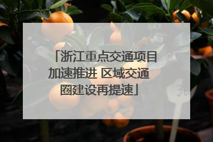 浙江重点交通项目加速推进 区域交通圈建设再提速