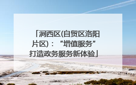 涧西区(自贸区洛阳片区)：“增值服务”打造政务服务新体验