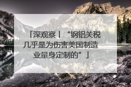 深观察丨“钢铝关税几乎是为伤害美国制造业量身定制的”