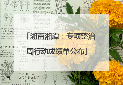 湖南湘潭：专项整治周行动成绩单公布